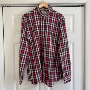 Men's button-down plaid shirt